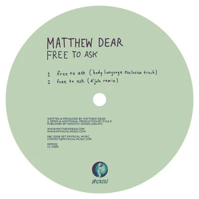 Free To Ask 專輯 Matthew Dear