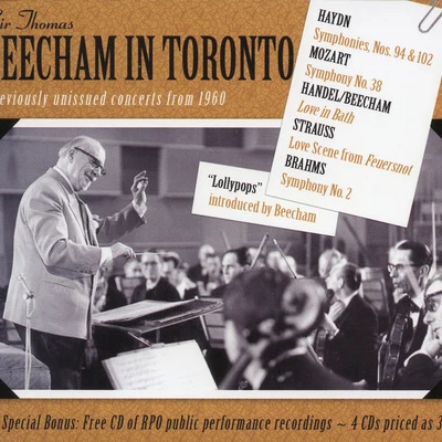 Orchestral Music - HAYDN, F.MOZART, W.A.HANDEL, G.F.STRAUSS, R.BRAHMS, J.SUPPE, F. vonMASSENET, J. (Beecham in Toronto) (1958-1960) 專輯 Issai Dobrowen/Thomas Beecham/Royal Philharmonic Orchestra/Columbia Symphony Orchestra/PHILHARMONIA ORCHESTRA