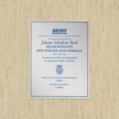 Bach, J.S.: Sonatas for Violin and Harpsichord BWV 1014-1019 專輯 Karl Richter/Johannes Fink/Aurèle Nicolet