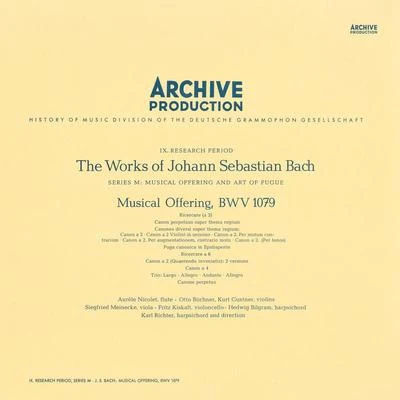 Bach: Musical Offering, BWV 1079 專輯 Hedwig Bilgram/Ulrich Koch/Enrique Santiago/Martin Ostertag/Egino Klepper